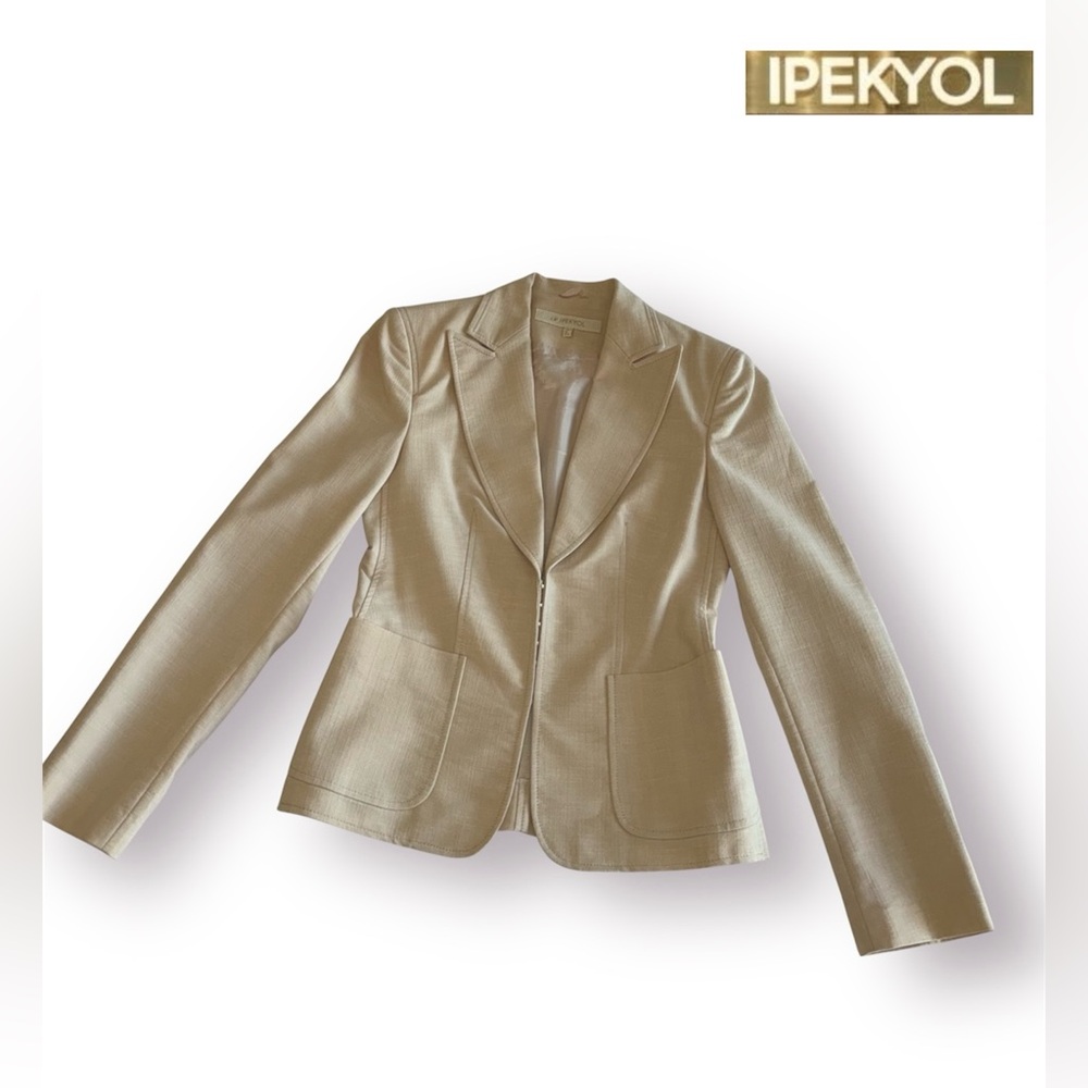 🛍️SALE🛍️IPEKYOL Elegant Tan Women's Single-Breasted Blazer & Pants 2-PIECE Suit - Picture 5 of 14